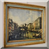 A39. Framed Venice print on board. 14” x 9” - $18 